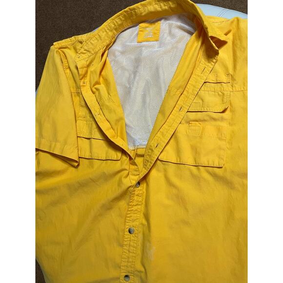 Lyndon & Co. Vented Short Sleeve Yellow Fishing Sport Shirt XL - Picture 7 of 13
